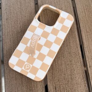 Loopy Case Tan and White Checkered Phone Case
